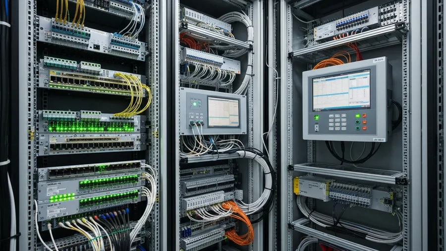 Network diagram showing TIA Portal connected to an S7-1500 PLC, ET 200SP I/O, Comfort HMI, and G120 drive over PROFINET