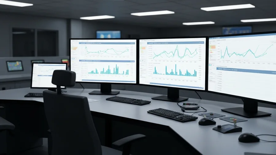 SCADA control room monitoring a municipal bulk water fill station