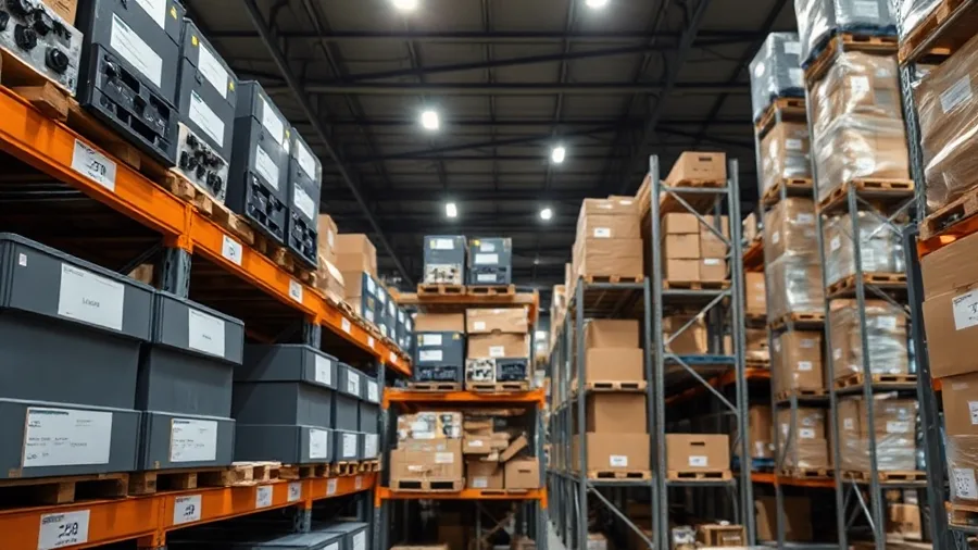 Labeled storage of industrial automation spare parts
