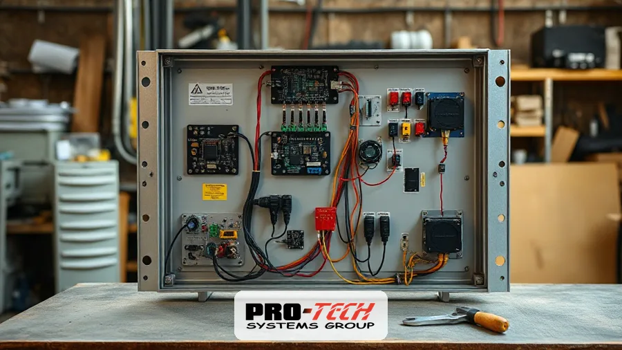 Industrial control panel under fabrication for a SCADA project