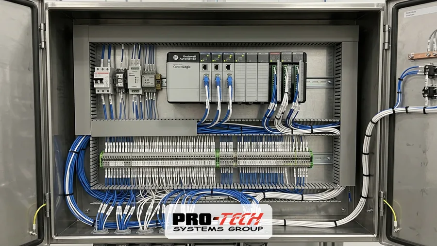 Modern ControlLogix industrial control panel engineered during professional PLC upgrades