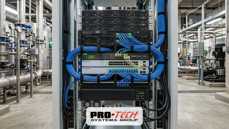 Redundant server rack deployed in a modern SCADA water treatment plant